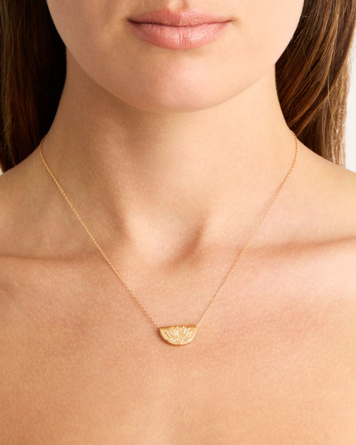 Yellow Gold Vermeil Lotus Short Necklace