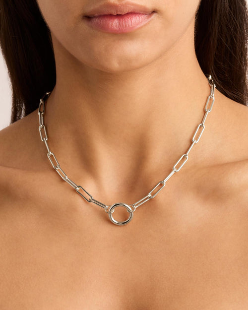 White Gold Vermeil 18" With Love Annex Link Necklace