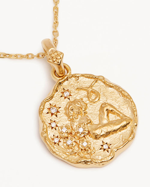 Yellow Gold Vermeil She is Zodiac Necklace - Taurus
