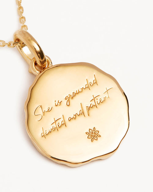 Yellow Gold Vermeil She is Zodiac Necklace - Taurus