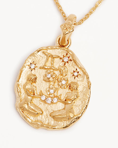 Yellow Gold Vermeil She is Zodiac Necklace - Gemini