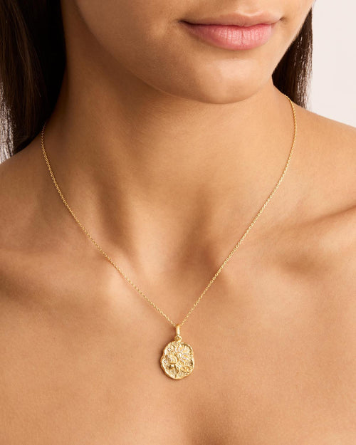 Yellow Gold Vermeil She is Zodiac Necklace - Cancer