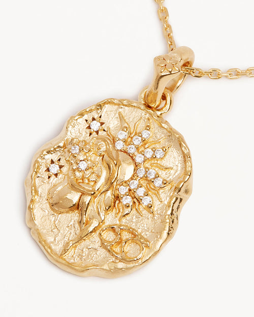 Yellow Gold Vermeil She is Zodiac Necklace - Cancer