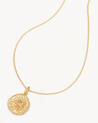 Yellow Gold Vermeil She is Zodiac Necklace - Leo