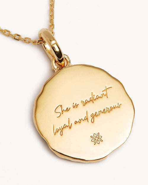 Yellow Gold Vermeil She is Zodiac Necklace - Leo