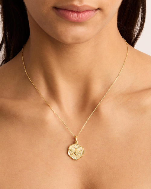 Yellow Gold Vermeil She is Zodiac Necklace - Virgo