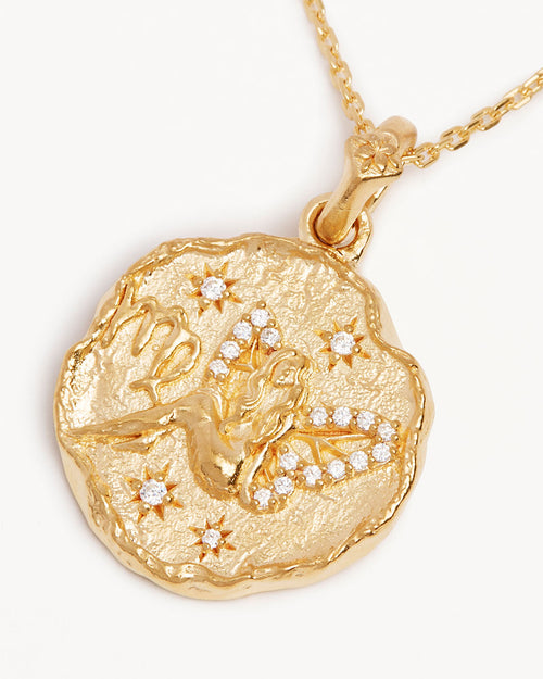 Yellow Gold Vermeil She is Zodiac Necklace - Virgo