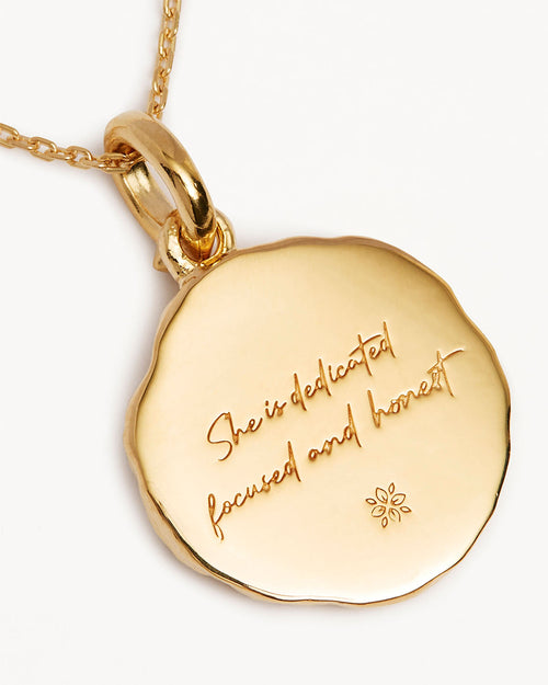 Yellow Gold Vermeil She is Zodiac Necklace - Virgo