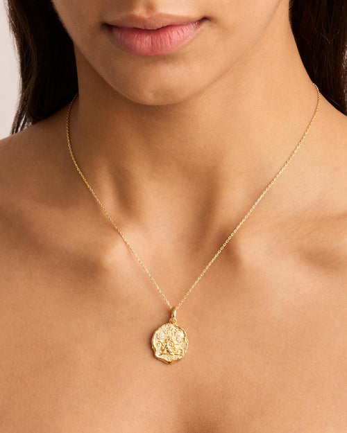 Yellow Gold Vermeil She is Zodiac Necklace - Libra