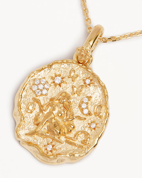 Yellow Gold Vermeil She is Zodiac Necklace - Libra