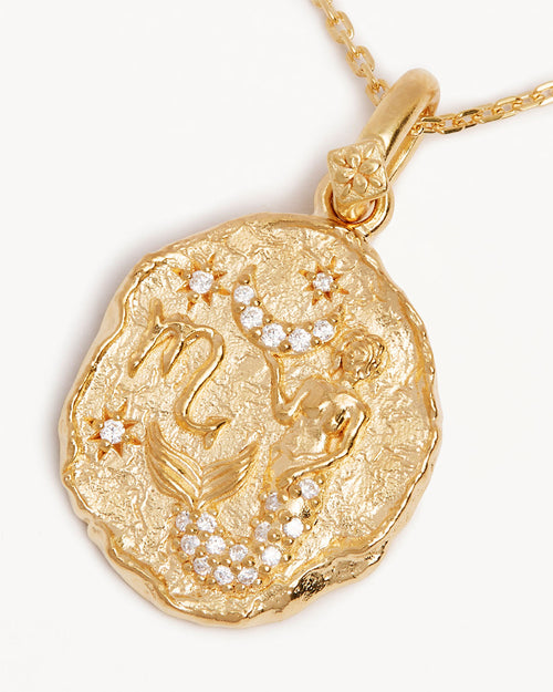 Yellow Gold Vermeil She is Zodiac Necklace - Scorpio