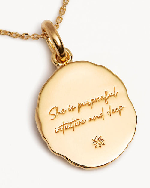 Yellow Gold Vermeil She is Zodiac Necklace - Scorpio