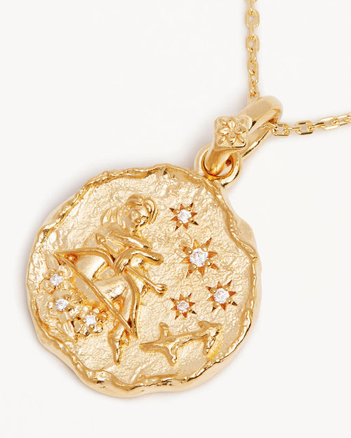 Yellow Gold Vermeil She is Zodiac Necklace - Sagittarius