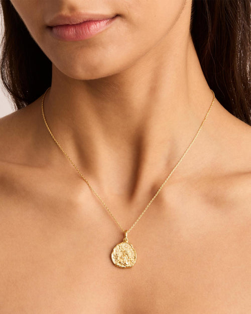 Yellow Gold Vermeil She is Zodiac Necklace - Capricorn