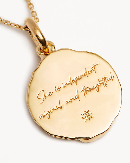 Yellow Gold Vermeil She is Zodiac Necklace - Aquarius