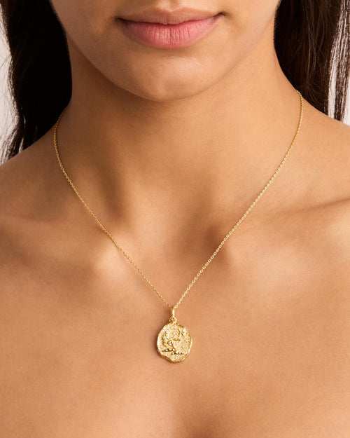 Yellow Gold Vermeil She is Zodiac Necklace - Pisces