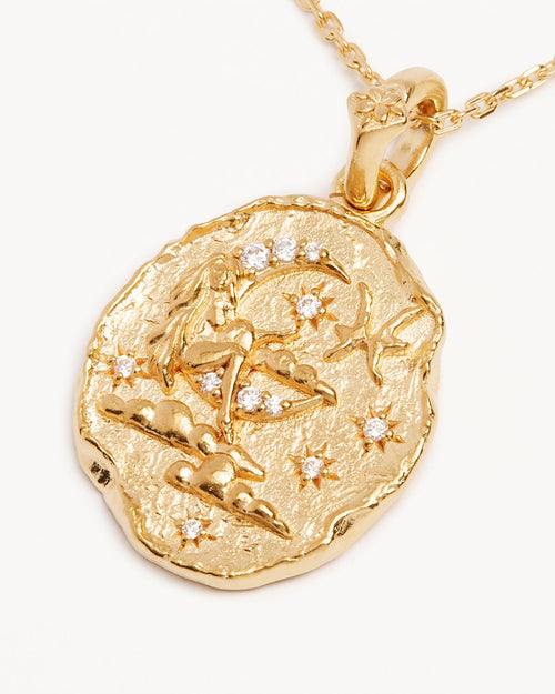 Yellow Gold Vermeil She is Zodiac Necklace - Pisces