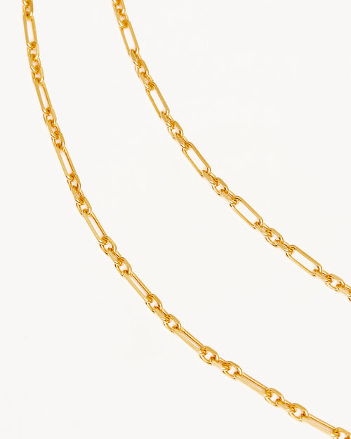 Yellow Gold Vermeil 19" Mixed Link Chain Necklace