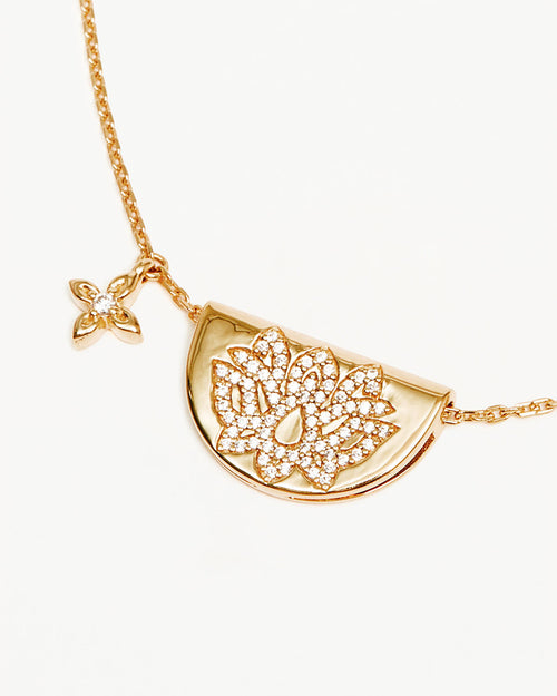 Yellow Gold Vermeil Live In Light Lotus Necklace