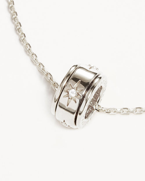 White Gold Vermeil I Am Loved Spinning Meditation Necklace