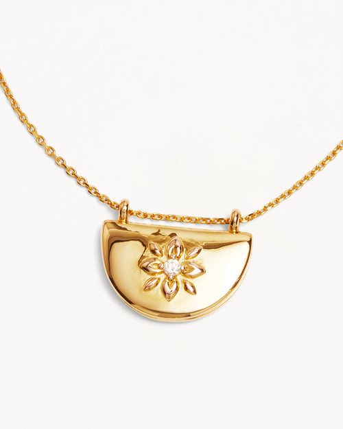 Yellow Gold Vermeil Lotus Locket Necklace