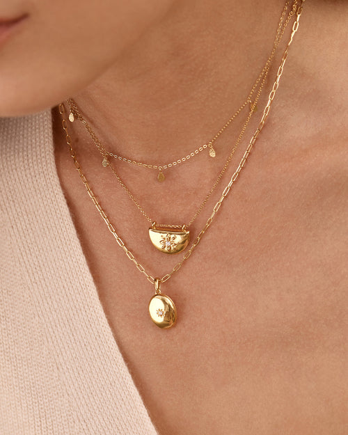 Yellow Gold Vermeil Lotus Locket Necklace