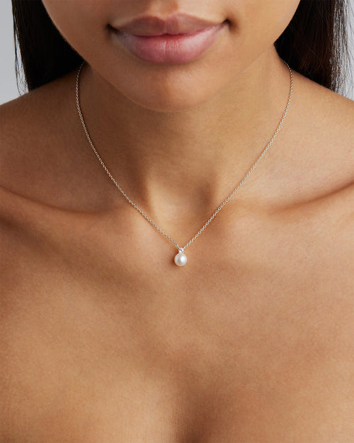 White Gold Vermeil Moments With You Pearl Necklace