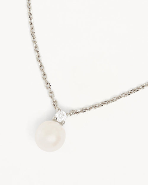White Gold Vermeil Moments With You Pearl Necklace