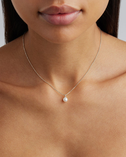White Gold Vermeil Floating On Air Pearl Necklace