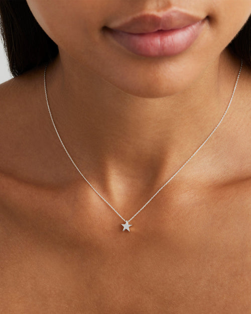 White Gold Vermeil Wishing on a Star Necklace
