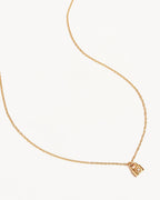 Yellow Gold Vermeil Crystal Lotus Padlock Necklace