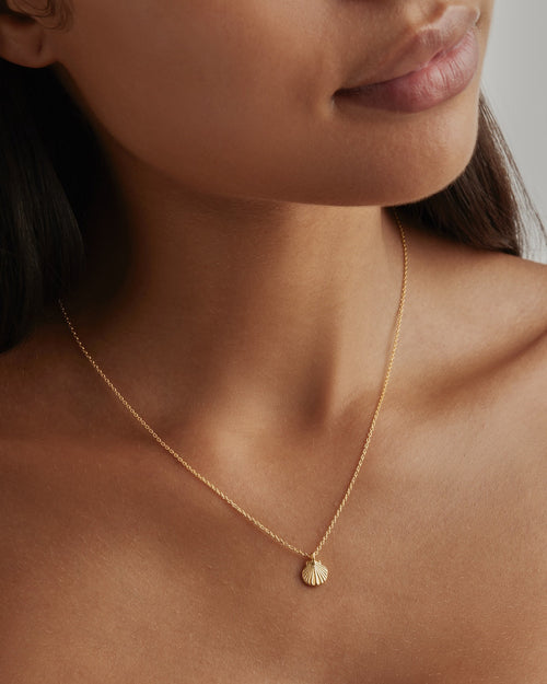 Yellow Gold Vermeil By the Shore Shell Necklace