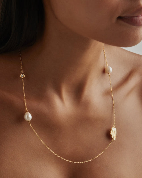 Yellow Gold Vermeil Moonlit Tides Necklace