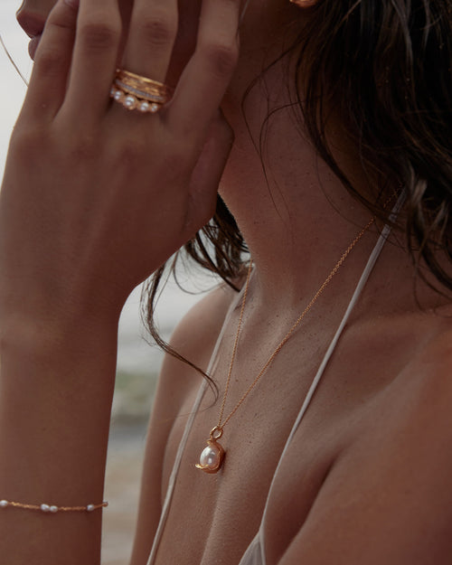 Yellow Gold Vermeil A Place to Dream Pearl Necklace