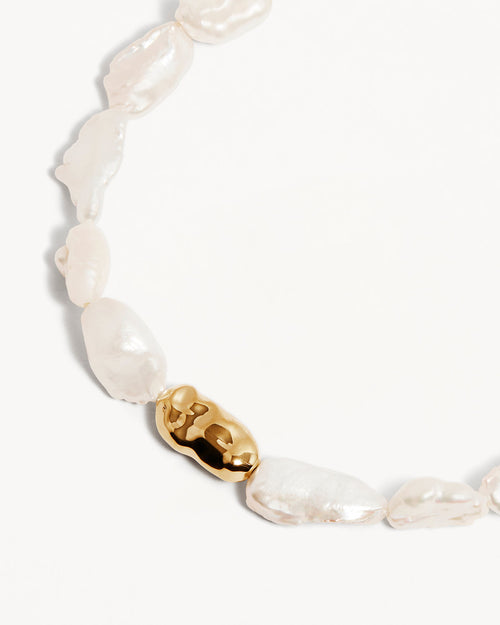 Yellow Gold Vermeil Peace Within Pearl Choker