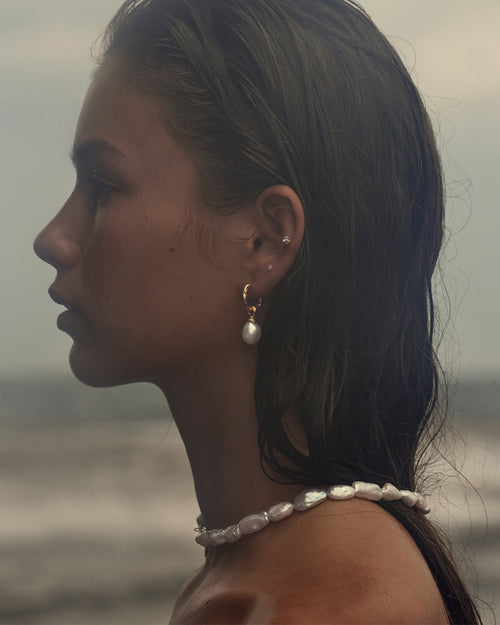 Yellow Gold Vermeil Peace Within Pearl Choker