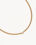 Yellow Gold Vermeil Radiant Heart Curb Choker