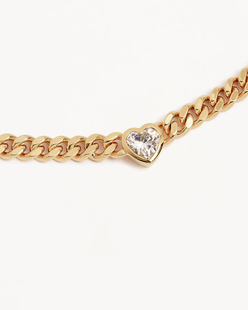 Yellow Gold Vermeil Radiant Heart Curb Choker