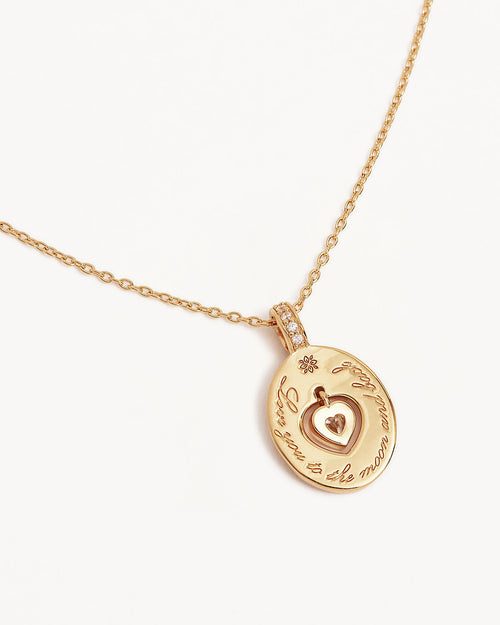 Yellow Gold Vermeil Love You to the Moon and Back Necklace