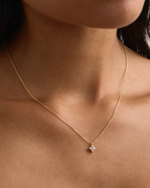 Yellow Gold Vermeil Crystal Bloom Necklace