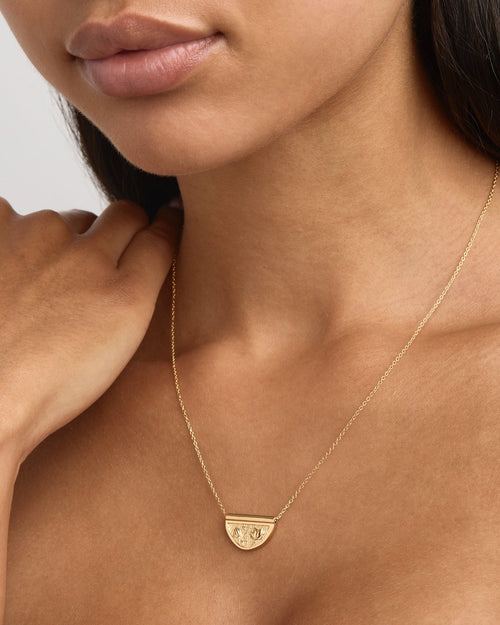 Yellow Gold Vermeil Blooming Together Lotus Necklace