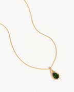 Yellow Gold Vermeil Soul Searching Necklace - Ocean Green