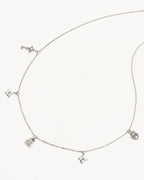 White Gold Vermeil Love Unlocked Charm Choker