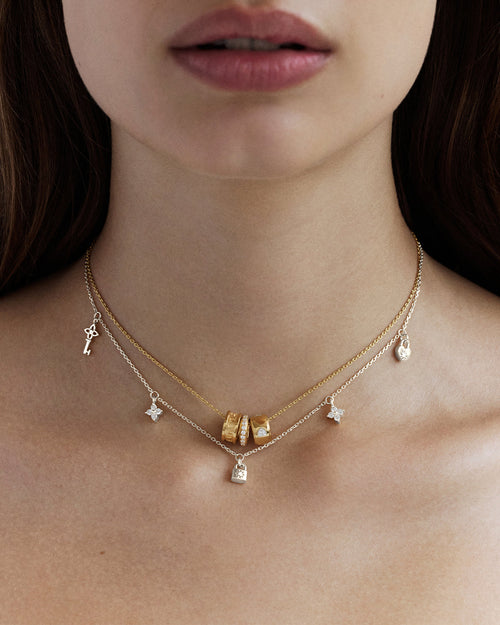 White Gold Vermeil Love Unlocked Charm Choker