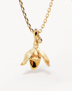 Yellow Gold Vermeil Snowdrop January Birth Flower Necklace