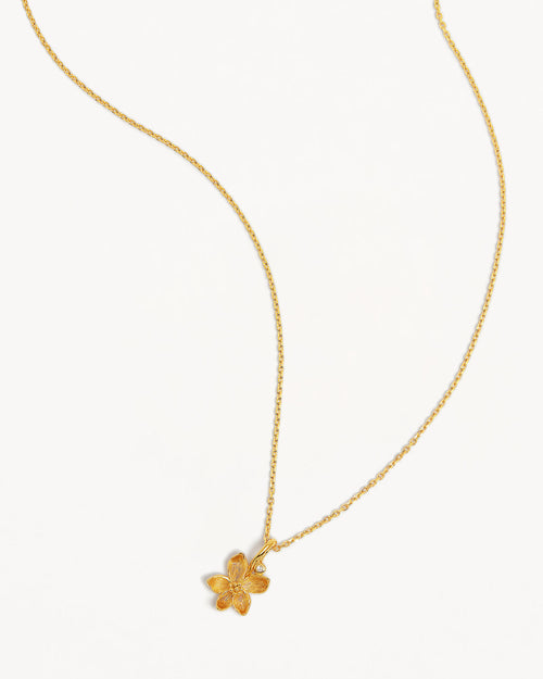 Yellow Gold Vermeil Violet February Birth Flower Necklace