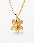 Yellow Gold Vermeil Violet February Birth Flower Necklace