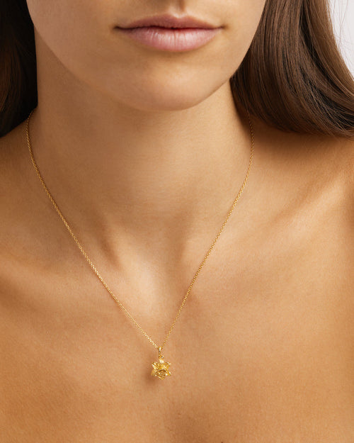 Yellow Gold Vermeil Daffodil March Birth Flower Necklace