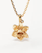 Yellow Gold Vermeil Daffodil March Birth Flower Necklace