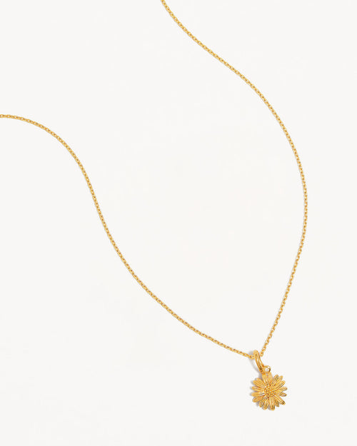 Yellow Gold Vermeil Daisy April Birth Flower Necklace